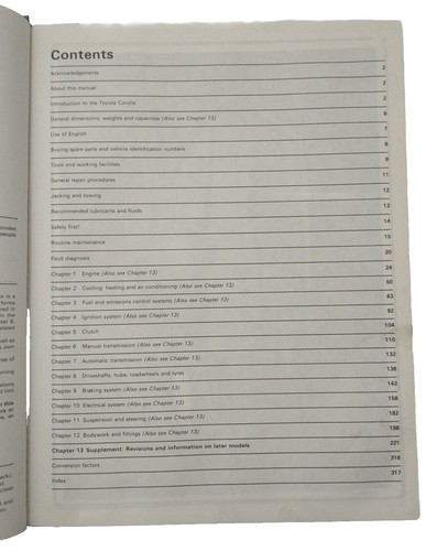 Toyota Corolla Fwd (1983-1987) Haynes Owners Workshop Manual 1295cc 1587cc Used - Picture 4 of 4