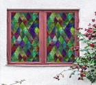 3D Diamantscheck C68 Fenster Film Drucken Aufkleber Haftendes Buntglas UV Sinsin