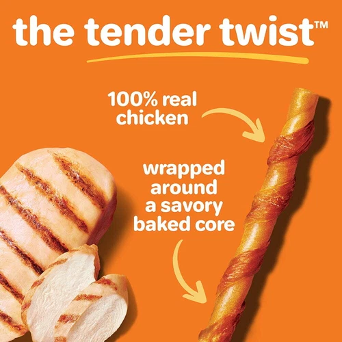 (3 pack) Hartz Oinkies Treats with Rawhide-Free Chicken Flavor for Dogs, 13.3oz - Picture 4 of 5