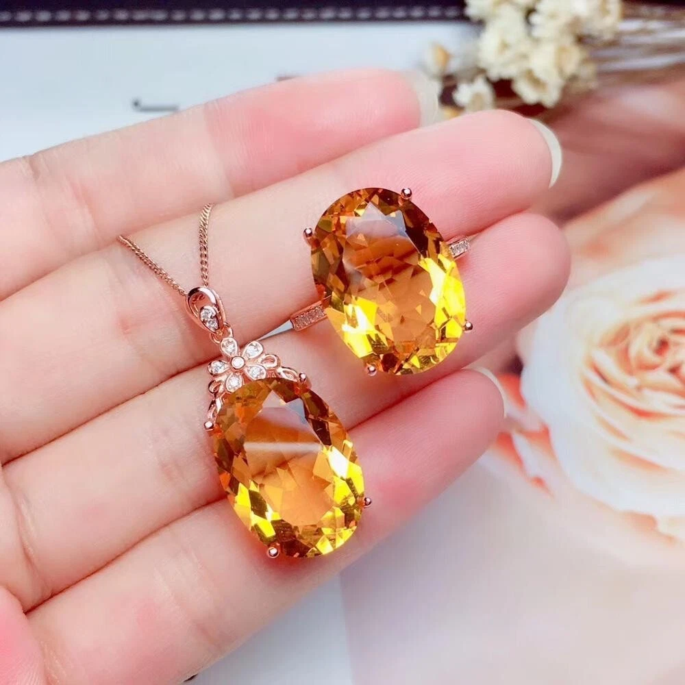 Citrine jewelry set clearance