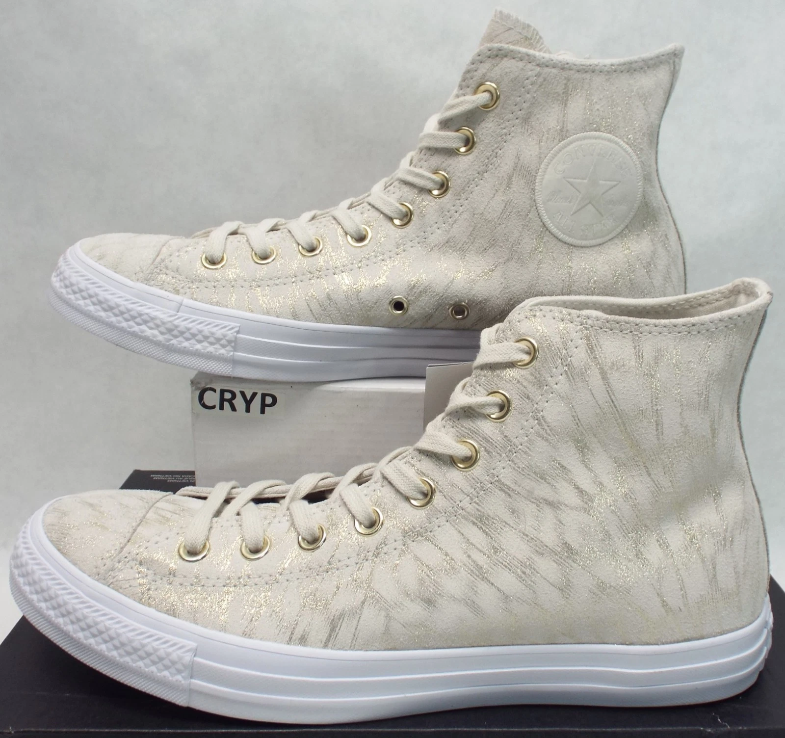 Nuove Converse Donna 11 CTAS Hi Metallic Buff Oro $80 557937C