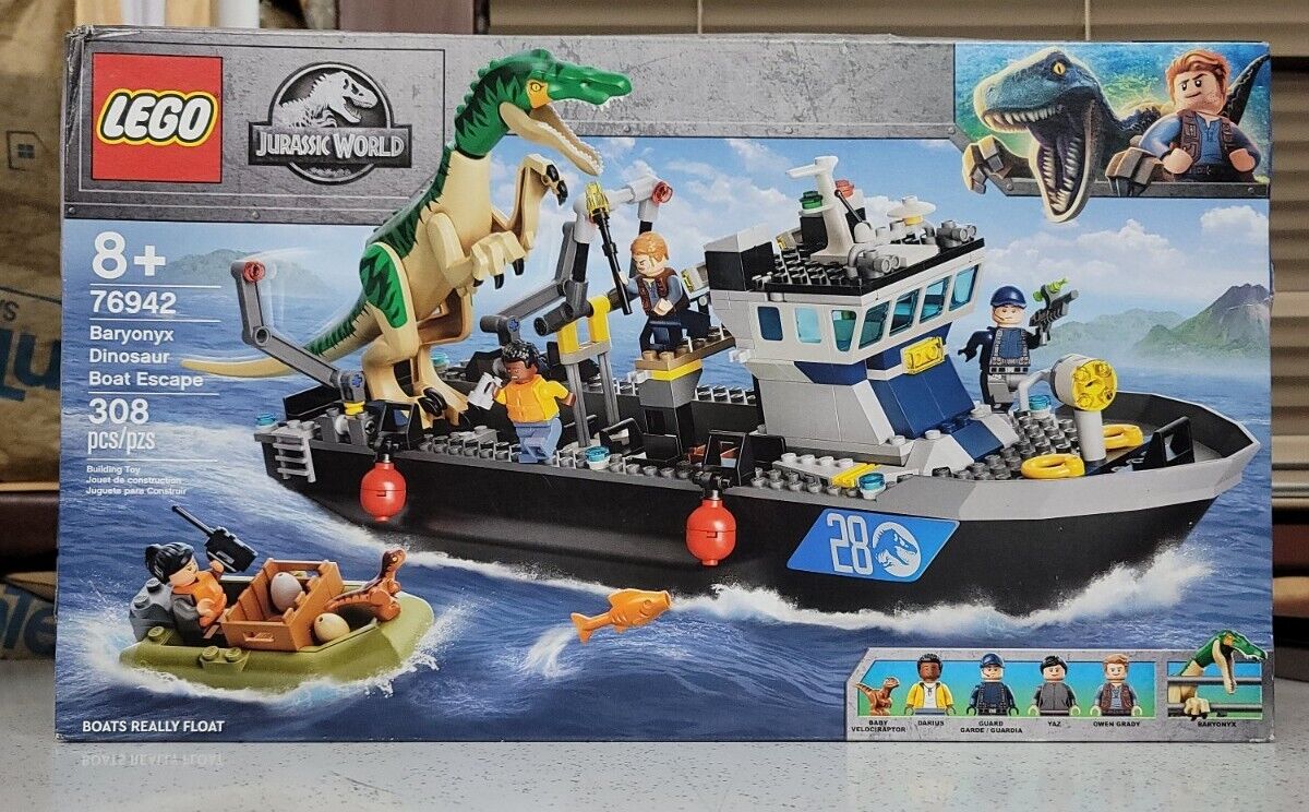 Lego Jurassic World 76942 Baryonyx Dinosaur Boat Escape Building Kit 308 Pcs