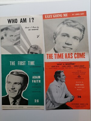 ADAM  FAITH  4  ORIG SONG SHEET MUSIC    WHO AM I ?  THE FIRST TIME  EASY GOING