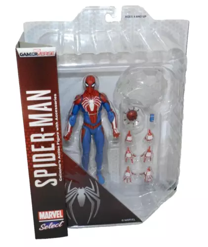 SPIDERMAN MARVEL SELECT PS4 GAMERVERSE ACTION FIGURE NEW SEALED SET SUIT 7"