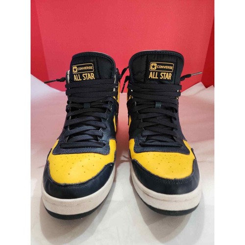 Vtg Converse Startech men's 9 Blue Yellow Leather High top Sneakers Basketball - Picture 2 of 12