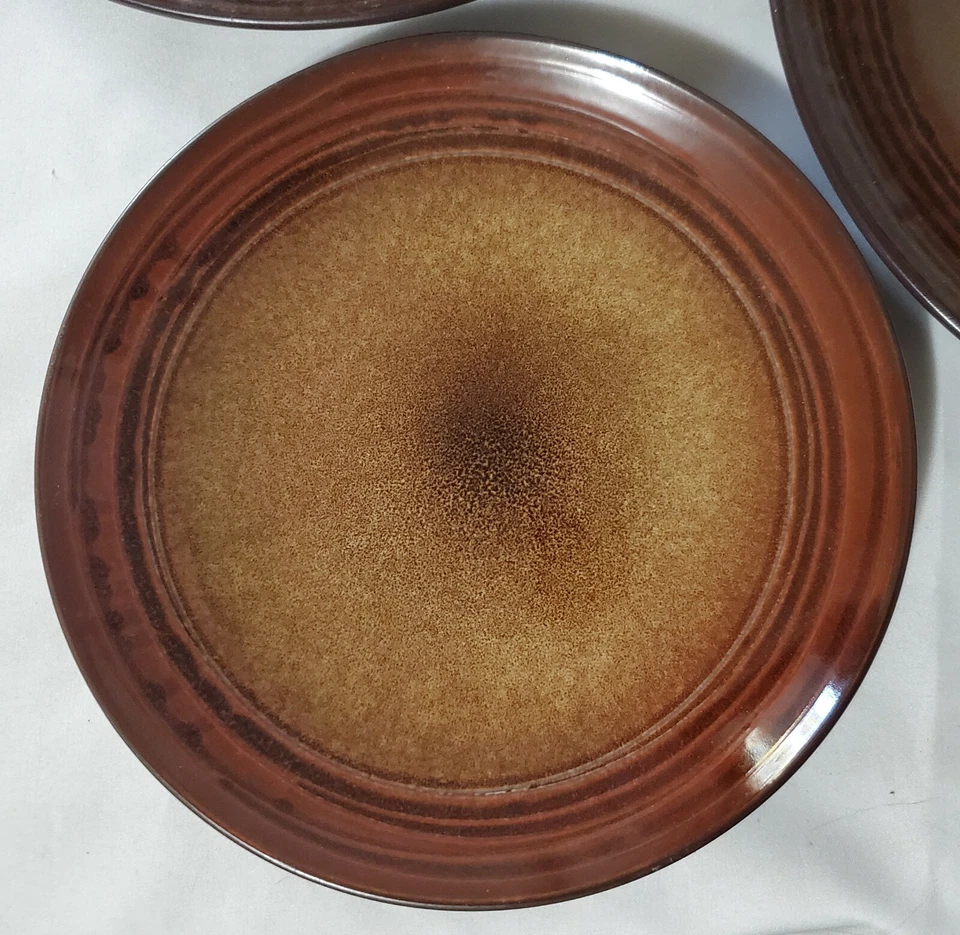 ROSCHER (2) Cena (2) Platos de Ensalada OAK HILL marrón reactivo gres esmaltado NUEVO Foto 3 de 4