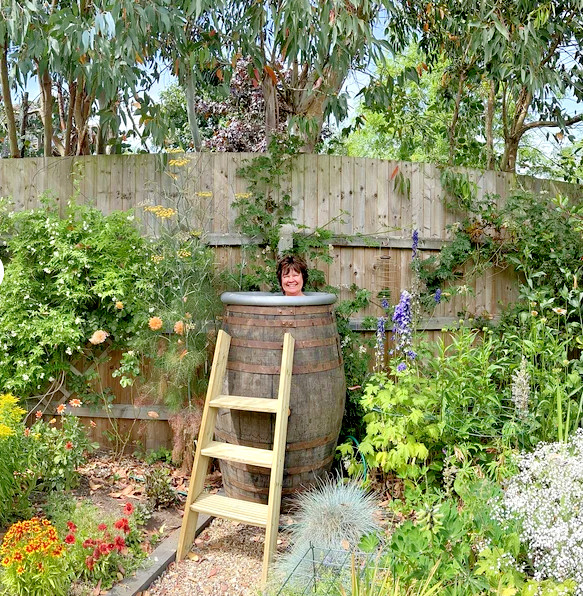 GRAN BARRIL DE MADERA DE ROBLE GIGANTE 500 L baño de hielo piscina de inmersión - con asiento, grifo y tapa