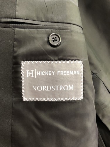 Hickey Freeman By Nordstrom Blazer Sport Coat Black 46L READ - Picture 9 of 14