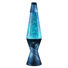 BLUE LAVA LAMP Silver Glitter with Blue Liquid