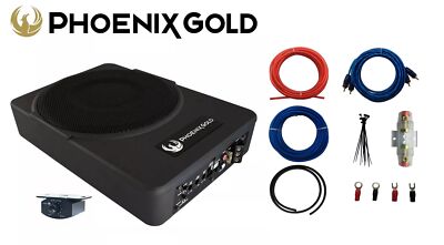Phoenix Gold ZR10P 10'' Aktiver Untersitz Subwoofer 400W kraftvoller Bass + Verkabelung