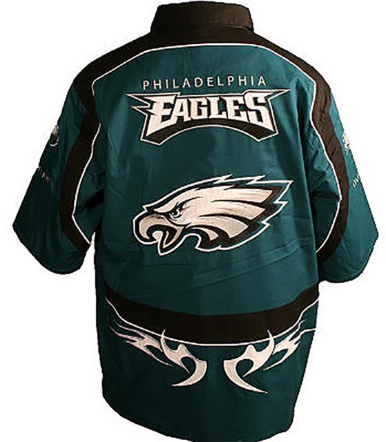 NFL Philadelphia Eagles, Nascar Bowling Style End Zone Shirt (Large