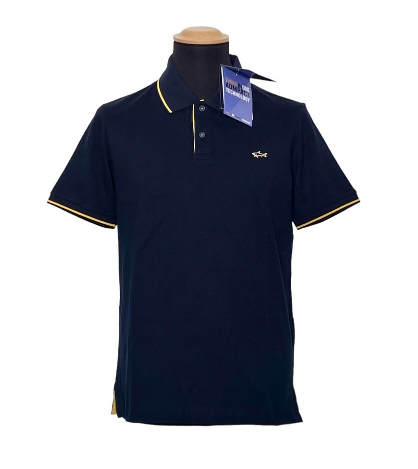 Paul Shark Yachting Men's Shirt Polo Shirt short Sleeve Organic Cotton  Navy