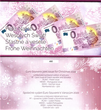 0 Euro XERH-2 +MEAD-3 +PF-4 +PLAH-3 2022 BUON NATALE FOLDER 4 PAESI