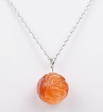 14k White Gold 20 in Chain with Vintage Carve...
