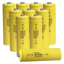 10pcs NiCd 1.2v AA Rechargeable Batteries 300mAh for Solar Lights Button Top US