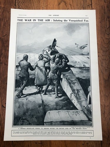 ww1 full page print ! the war in the air : saluting the vanquished foe