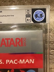 SEALED Ms. Pac-Man WATA 8.5 A+ for Atari 2600, 1988 Vintage Rare Not CGC VGA