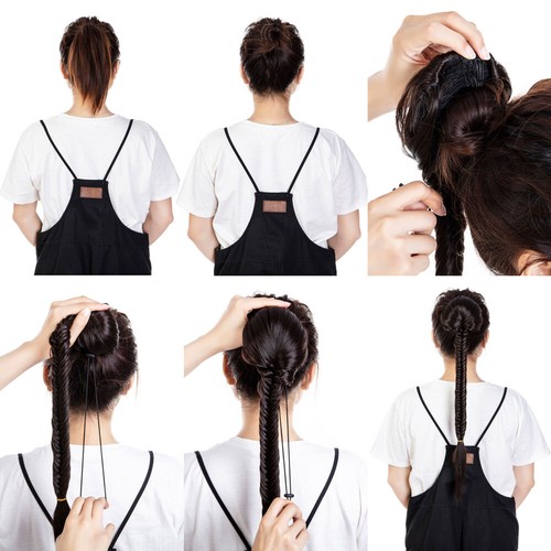 21/24'' Braided Ponytail Clip Drawstring Long Synthetic Hair Thick Ponytail Wigs - Picture 8 of 30