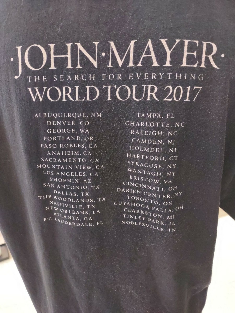 John Mayer world tour 2017 concert t-shirt, Size large | eBay