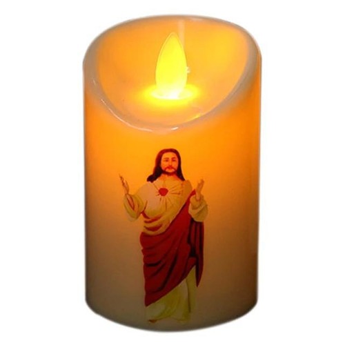 Vela Jesús LED Plástico Pequeño Blanco Moderno Batería Suave Soporte Libre Decoración del Hogar - Imagen 27 de 28