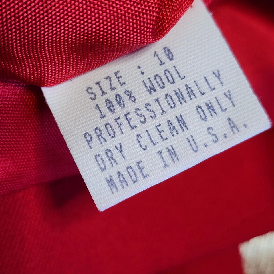 Conjunto de Traje Career Essentials Para Mujer Talla 10 Sólido Todo Rojo Blazer Chaqueta Falda Foto 4 de 4