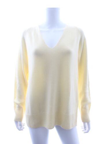 Vince Wool and Cashmere-Blend V-Neck Sweater / Yellow / RRP: £420.00