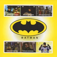 BATMAN ORIGINALE TV SHOW ADAM WEST CATWOMAN 2016 FOGLIO FRANCOBOLLI MNH