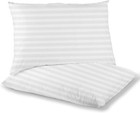 Pair of Pillows 400 TC Satin Stripe Cotton Pillow Bounce Back Hotel Quality