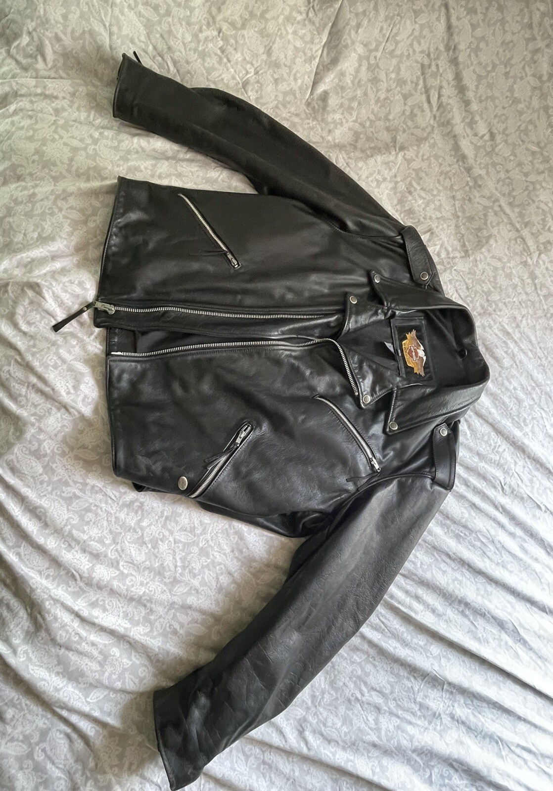 vintage harley davidson mens leather jacket 3xl Gem