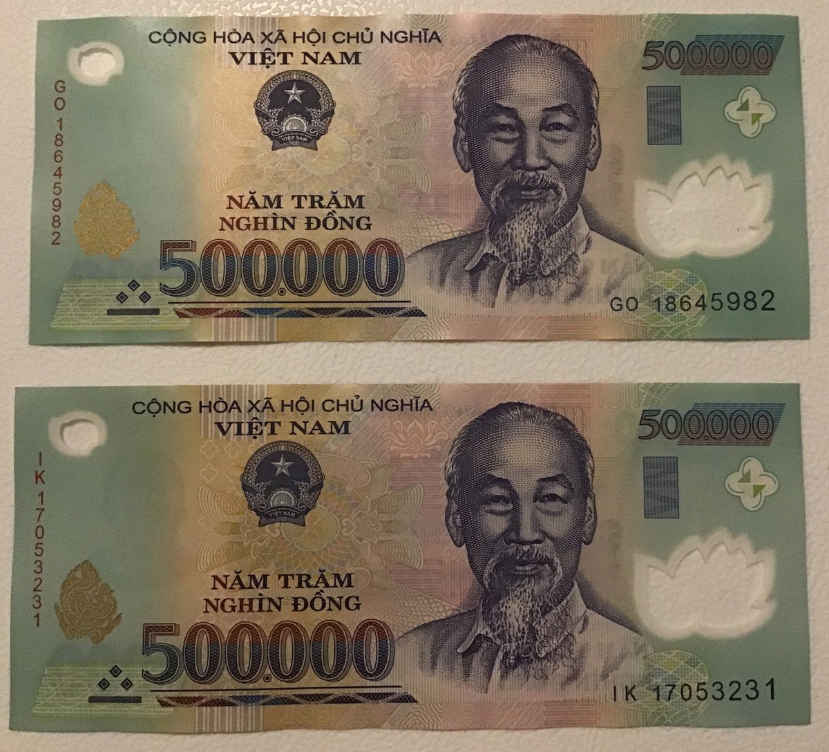 1 Million Vietnam Dong. 2 x 500,000 Vietnamese Bank Notes. Circulated.  notes. | eBay UK