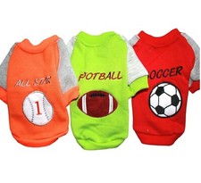 Dog Cat Pet Clothes Winter WARM Sport Shirt SOCCER BASEBALL FOOTBALL XXS - L