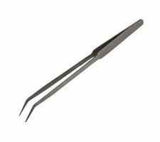 8" Long Curved Nose Narrow Tweezers Straight Fine Point Tip Utility Jewelry Tool