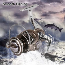 Dr.fish Full Metal Spinning Reel Fishing Silver Ball Bearing 5.2:1 KM 7000
