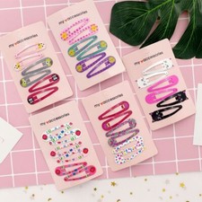 Colorful Printed Metal Hairpins - Children Fashion Headwear Accessory Hair Clips