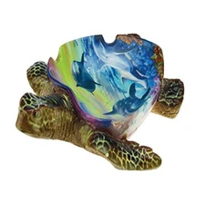 Turtle Ceramic Ashtray - Dolphin Theme, Unique Small Cigarette Holder