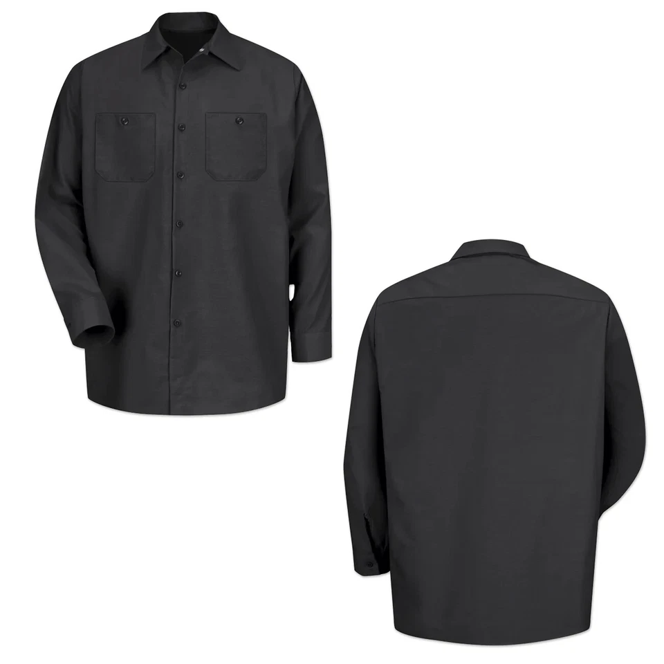 Camisa de Trabajo Red Kap Color Sólido 2 Bolsillos Hombre Uniforme Industrial Manga Larga Foto 2 de 4