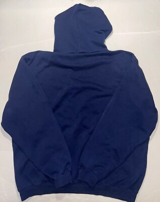 Vintage Adidas Center Logo Hoodie Mens XL Navy Blue Faded