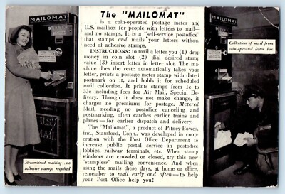 1946 The Mailomat Coin Operated Postage Meter US Mailbox New York NY Postcard