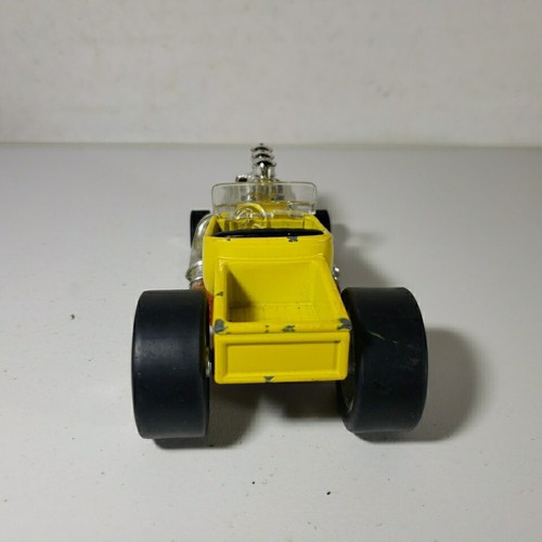 1998 Hot Wheels Rad Rods '27 T Bucket Yellow Blue Flames Diecast Car 4" Loose - Picture 4 of 7