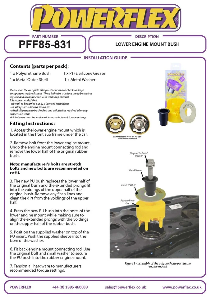 Powerflex Fr Basso Motore Mnt Hybrid Boccola Grande Per Seat Leon 3 13- RR Faro - Immagine 3 di 4