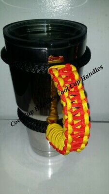 or 20ozYeti Ozark & Rtic Black with Red & Yellow Paracord Handle for 40oz,30oz 