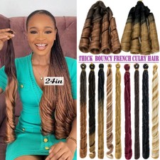 3/5 Packs French Curl Braiding Hair 24" Pre-Stretched Bouncy Braiding Extensions