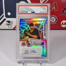 STUNNER......Rockin RC AUTO POP 1 👏Zach Thompson 2022 MOSAIC #RAMZT PSA MINT 9