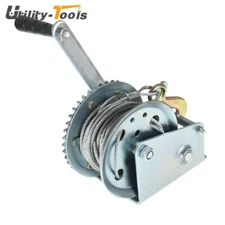 Hand Winch Crank Gear Winch, Heavy Duty Up to 1200 LBS for Trailer, Boat , ATV