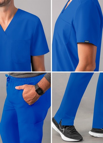 Adar Addition Scrub Set For Men - Classic V-Neck Scrub Top & Cargo Scrub Pants - Picture 32 of 91