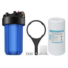 10" x 4.5" Big Blue Whole House Water Filter Housing w/ String Wound Sediment