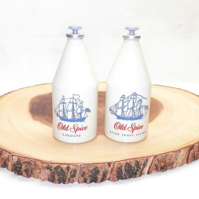New VINTAGE 1970'S SHULTON OLD SPICE COLOGNE And AFTERSHAVE Set 4-3/4 oz