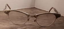 1950's USA Rare Cat Eye Eyeglass FRAMES ONLY Jeweled Aluminum