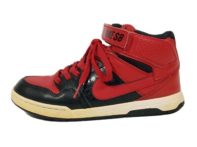 Nike Youth 645025-662 Mogan Mid 2 SB Skate Shoe Red & Black Size 5Y Great Cond.