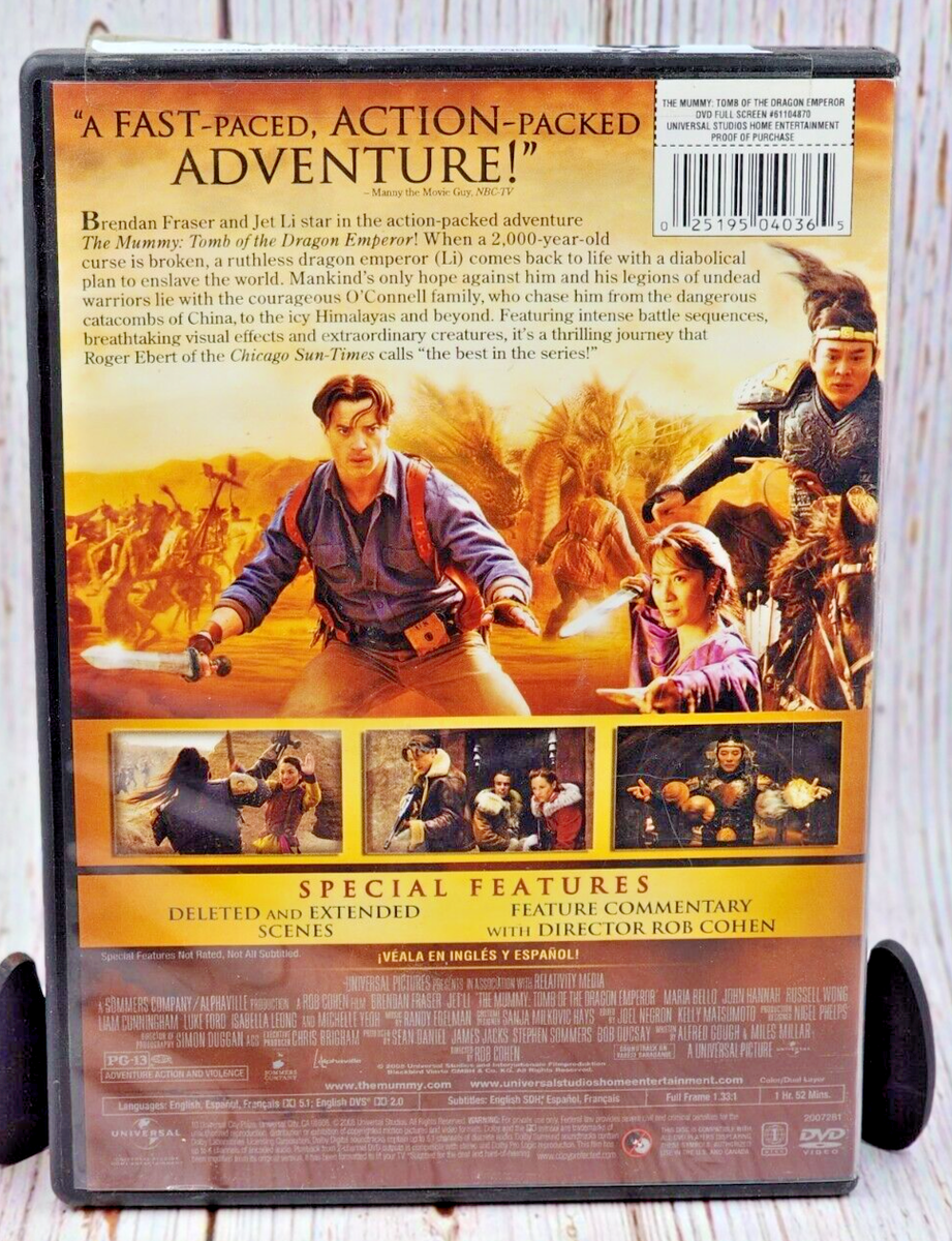 THE MUMMY Tomb of the Dragon Emperor Full Screen DVD Brendan